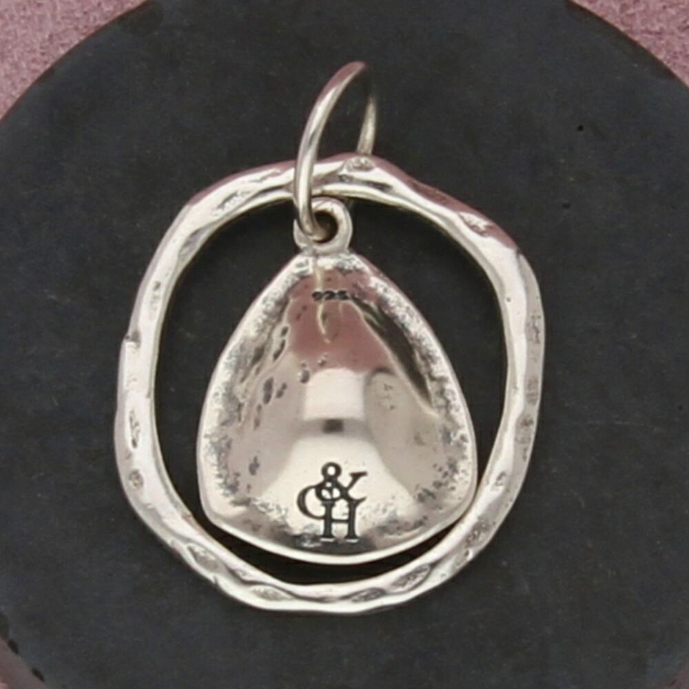 grace & heart sterling silver hammered crystal drop pendant - Picture 3 of 3